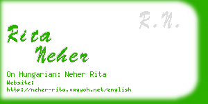 rita neher business card